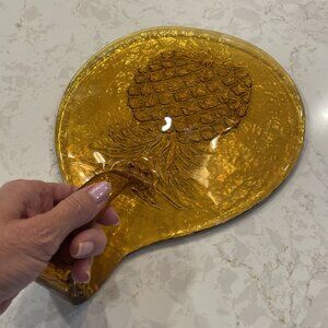 Vintage Hand Blown Glass Chet Cole Pineapple Serving tray